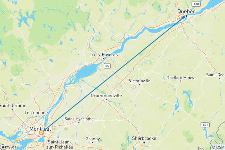 Carte du circuit Chic urbain : Le pays des merveilles de l'hiver québécois