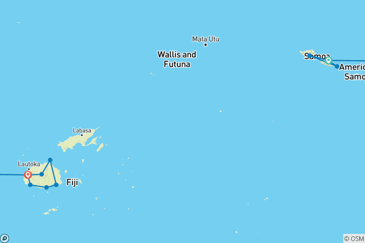 Map of Samoa & Fiji Adventure