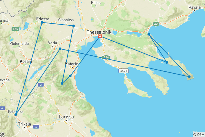 Karte von Nordgriechenland Schätze - 8 Tage