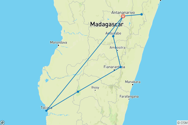 Map of Madagascar Group Safari | Classic tour