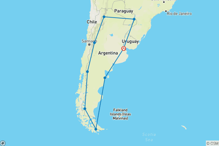 Carte du circuit Grand circuit Argentine - 25 jours