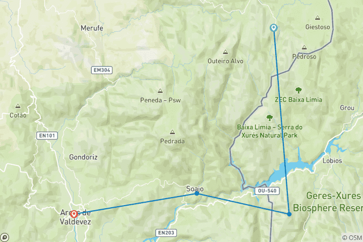 Carte du circuit Parc national de Peneda Gerês - Réserve de biosphère