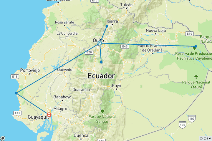 Karte von Ecuador Auténtico