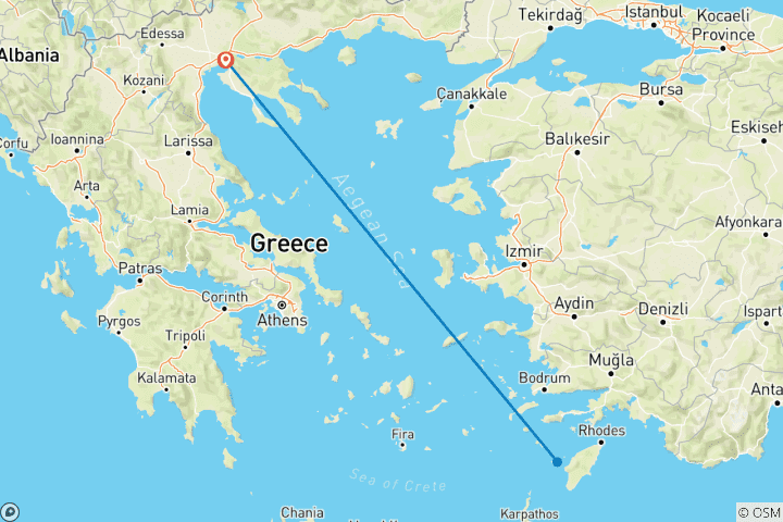 Karte von Griechenland: Thesaloniki & Chalkidiki 6 Tage (Selbstfahrer)