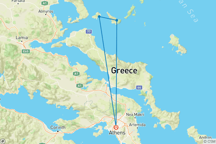 Map of 8 Days Skiathos and Skopelos.