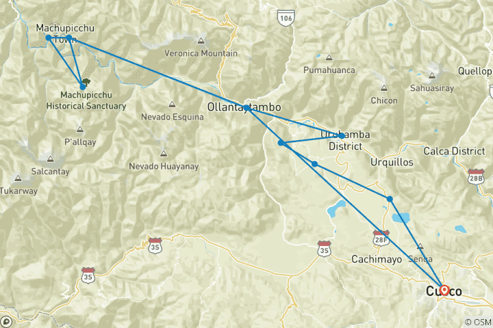 Map of Cusco Cultural 4D/3N