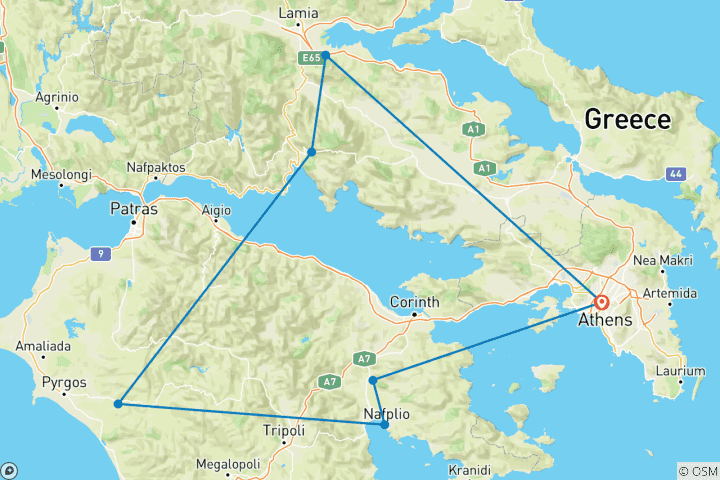 Carte du circuit Circuit classique de 8 jours en autotour  avec les Météores.