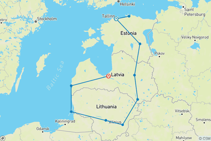 Map of Best Baltic Journey - 14 Days (Small Group)