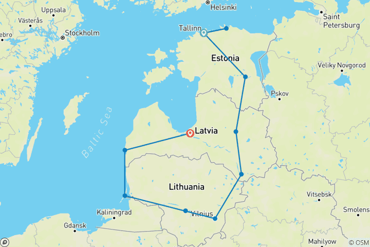 Map of Best Baltic Journey - 14 Days (Small Group)