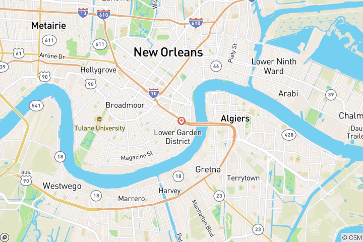 Map of Highlights of New Orleans