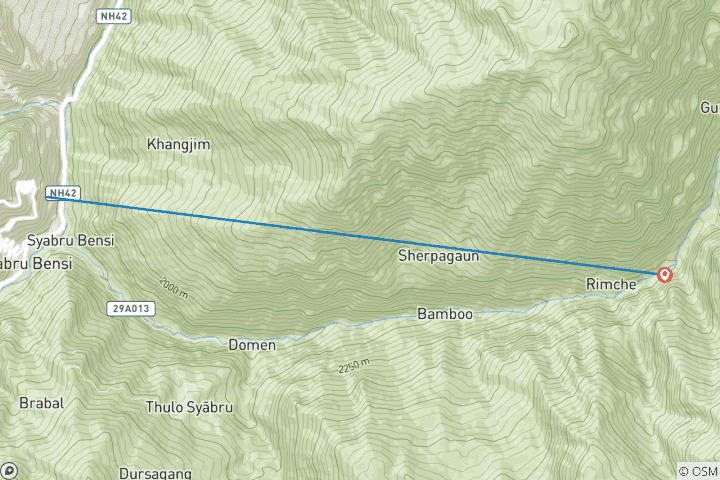Map of Short Langtang Valley Trek - 6 Days