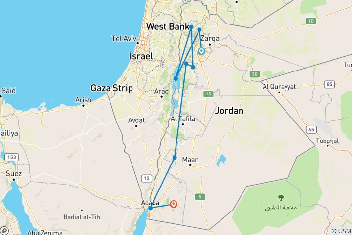 Map of Beduins and Wadi Rum