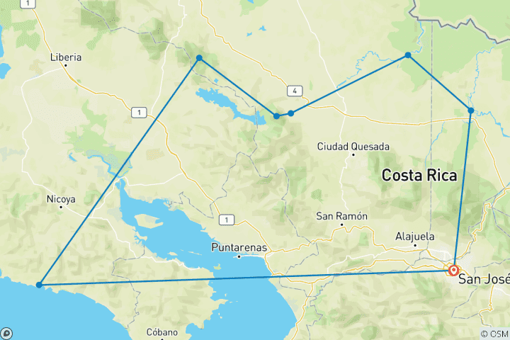 Mapa de Costa Rica activa
