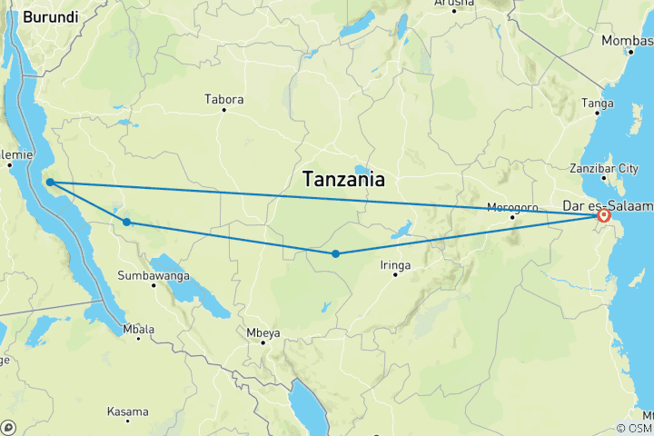 Karte von Mit der Kamera in Tansanias wildem Südwesten auf Safari