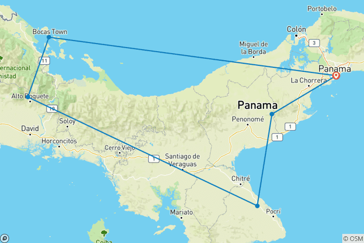 Map of Panama Highlights