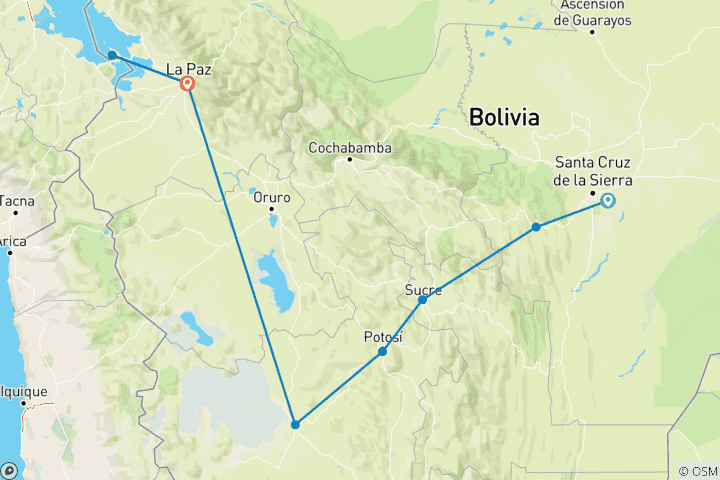 Karte von Bolivien - Highlights Individuell