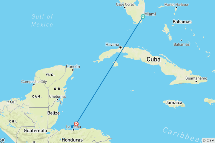 Carte du circuit Honduras & Miami Bucketlist : Vice City goes Caribbean !