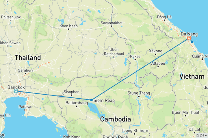 Karte von Asien Bucketlist: Thailand, Kambodscha & Vietnam!