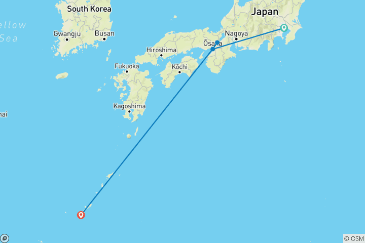 Carte du circuit La liste de choses à faire au Japon : Me rencontrer à Tokyo, Okinawa & Kyoto !