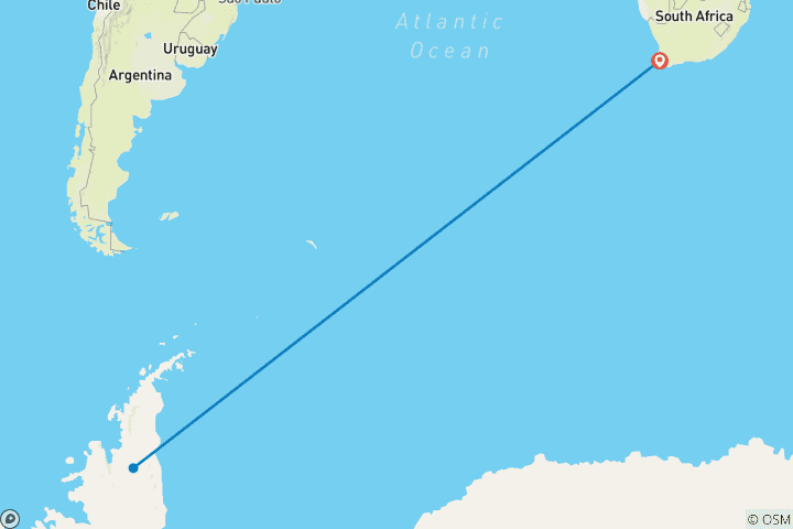 Carte du circuit Sur le continent blanc, jusqu'à 90 degrés sud