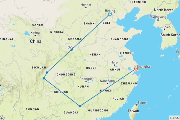 Map of Highlights of China