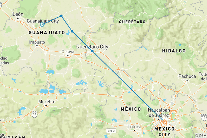 Map of Guanajuato Tour: UNESCO Cities, Baroque Past and More
