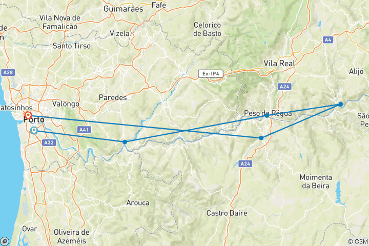 Map of Douro Luxury Cruise - Spirit of Chartwell (4 Days)