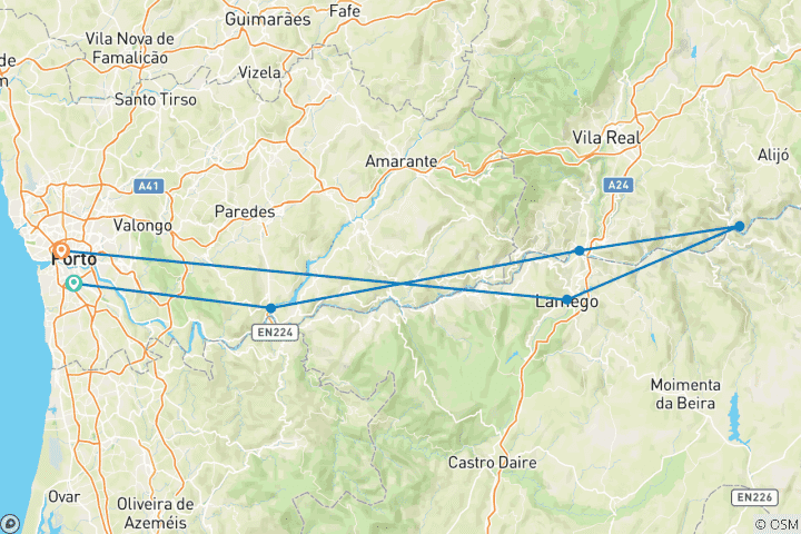 Map of Douro Luxury Cruise - Spirit of Chartwell (4 Days)