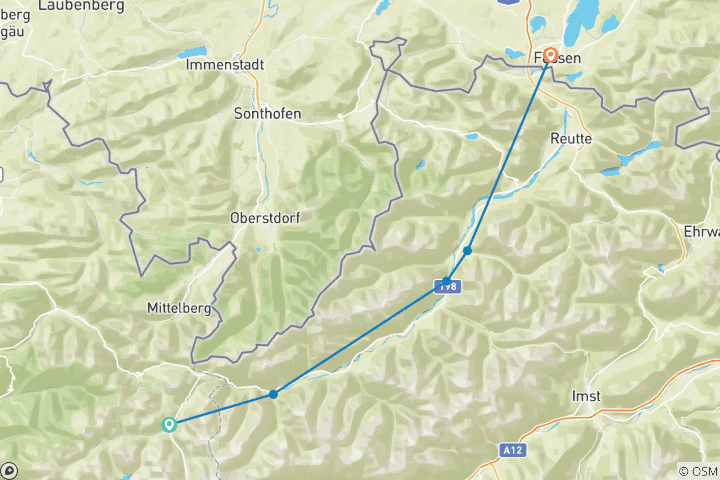 Map of Lechweg with Charm - 8 days