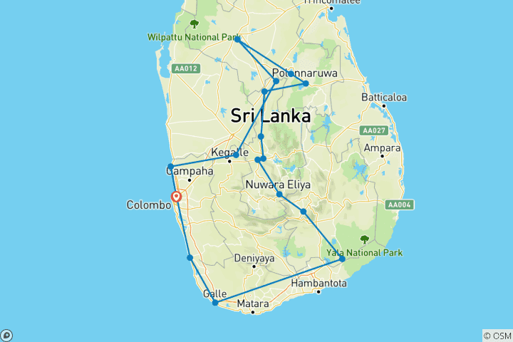 Kaart van Pracht van Sri Lanka