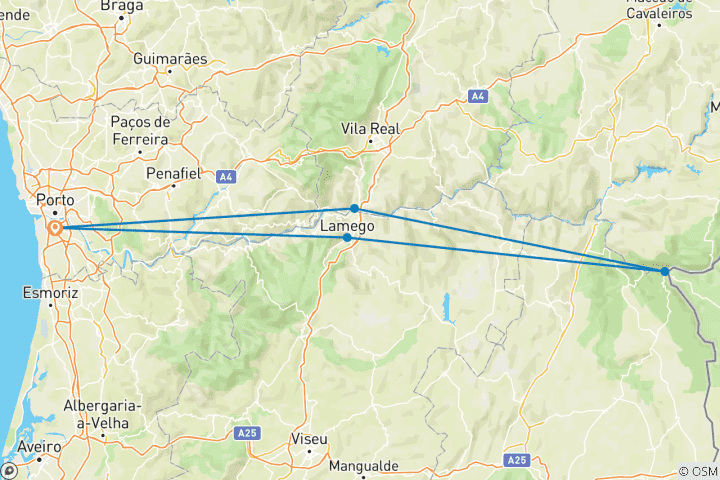 Karte von Douro-Tal Flusskreuzfahrt All Inclusive - Spirit of Chartwell (5 Tage)