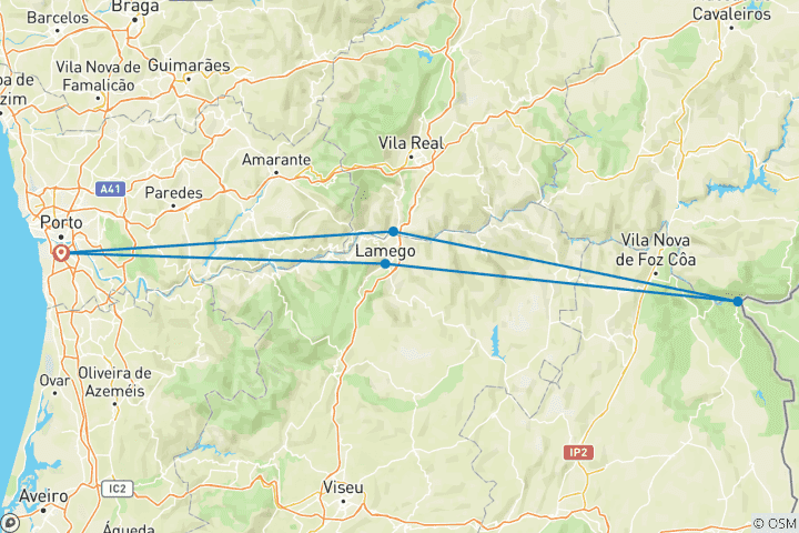 Map of Douro Luxury Cruise - Spirit of Chartwell (5 Days)
