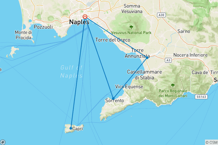 Carte du circuit Mini-circuit de la Campanie - Naples et ses environs