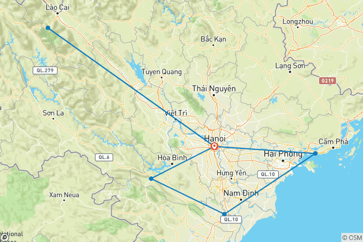 Carte du circuit Le meilleur du nord du Vietnam - 12 jours