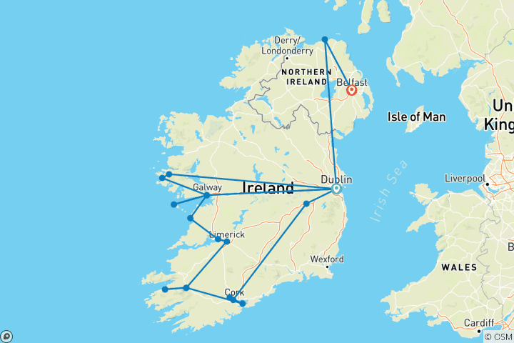 Map of Titanic Rail Trail & Wild Atlantic Way