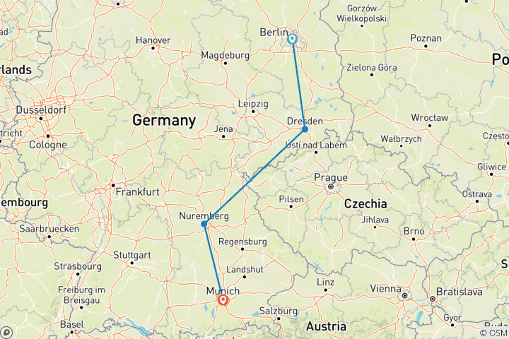 Map of Adventurous 10 Days Trip To Germany