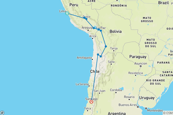 Mapa de Maravillas naturales de los Andes