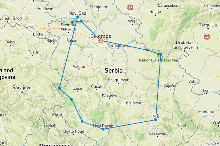 Carte du circuit L'expérience complète de la Serbie