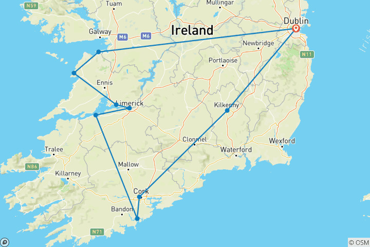 Map of Culinary Indulgence | 8 Days Self-Drive Tour | Ireland