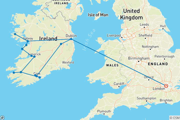 Map of London - Dublin & The Grand Atlantic