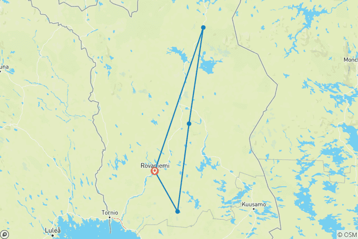 Kaart van De magie van Finland & een Arctisch avontuur – met noorderlicht & glazen iglo