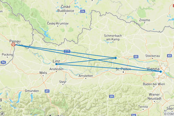 Karte von Ein Märchen entlang der Donau