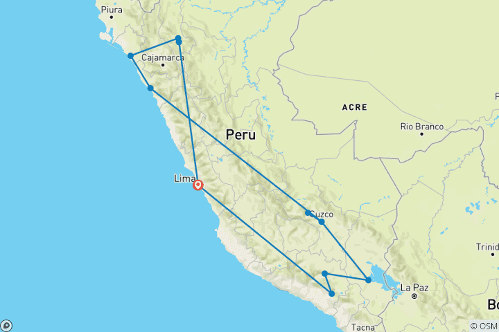 Karte von Peru Total