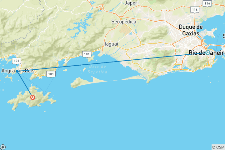 Map of Rio +Angra and Ilha Grande day tour (5 Days)