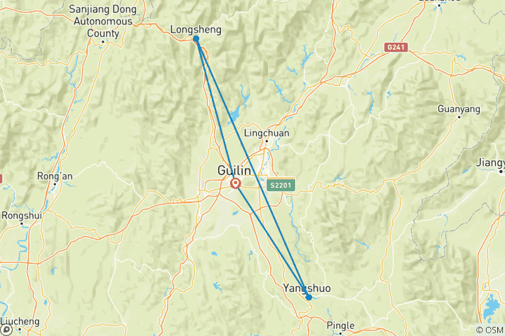 Map of Guilin Explore 7D: Guilin, Longji Rice Terraces, Yangshuo