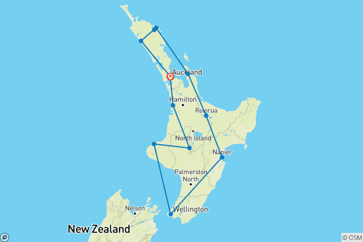 Karte von Neuseeland Vanlife: North Island & Roadtrip Wonders