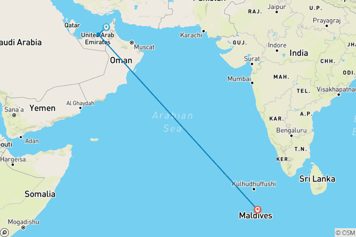 Carte du circuit DÉCOUVREZ DUBAÏ, ABU DABI ET LES MALDIVES