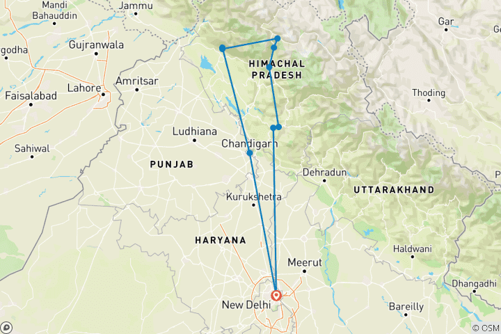 Kaart van Verken Himachal – het land van de machtige Himalaya