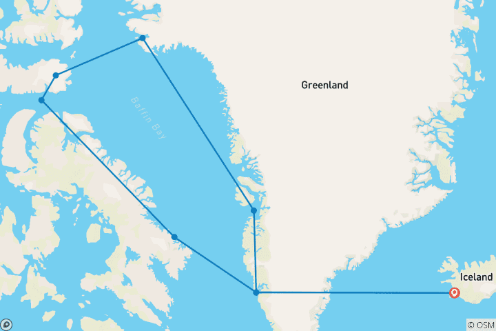 Map of Arctic Canada and Greenland Expedition—Circumnavigating Baffin Bay