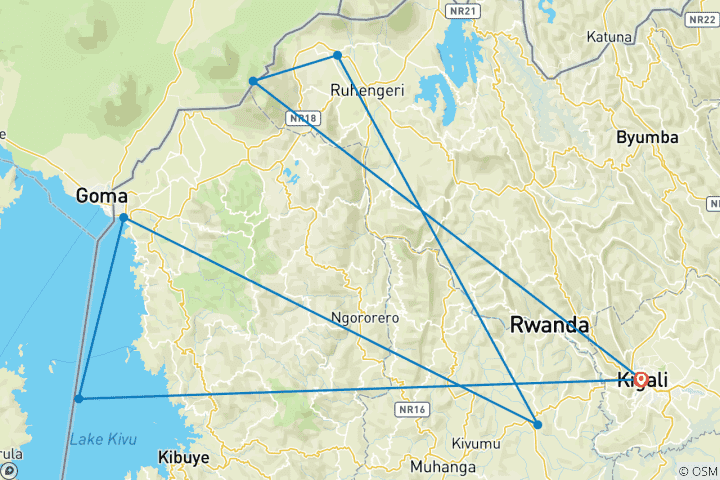 Carte du circuit Une expérience inédite avec les gorilles